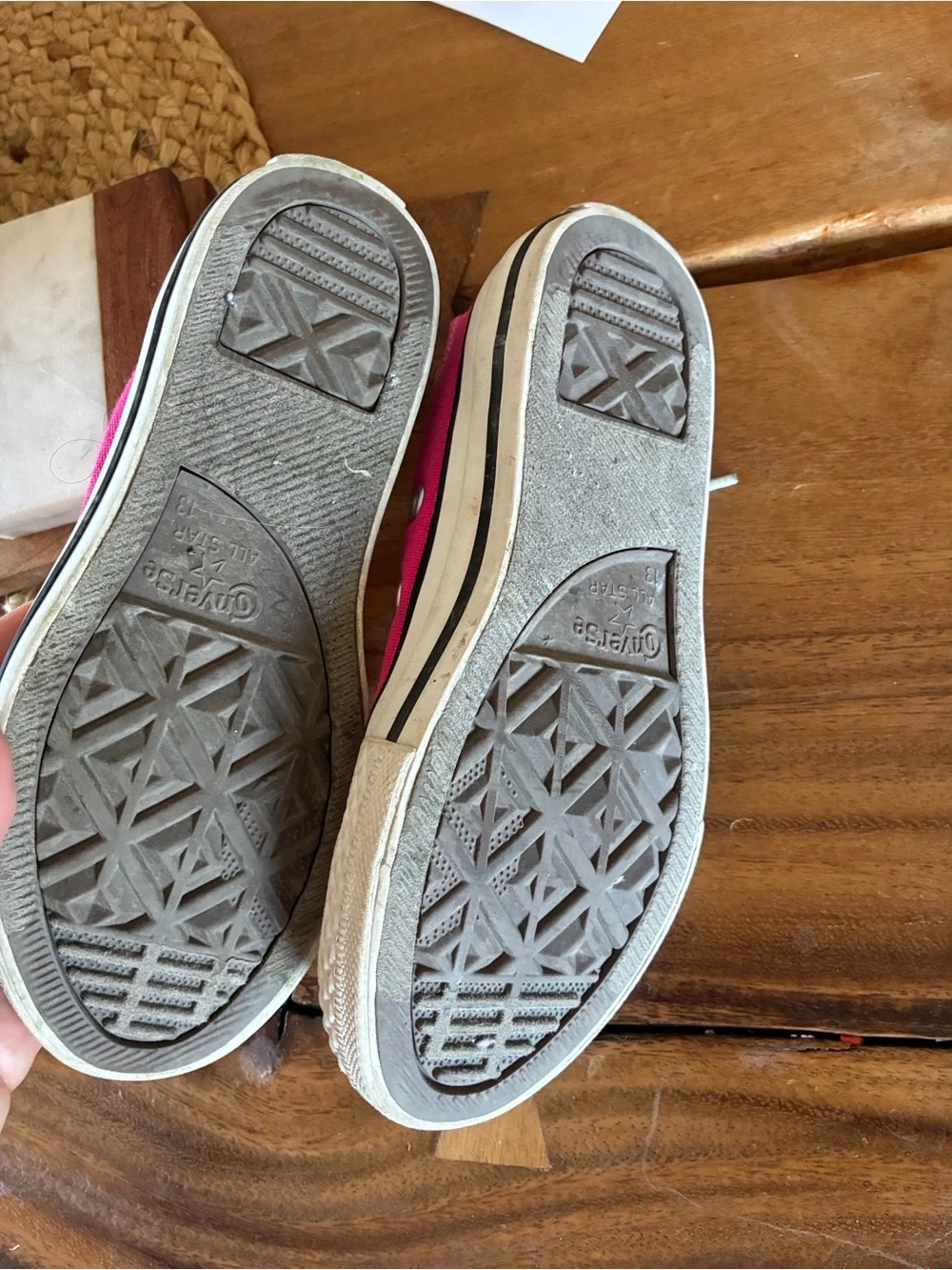 Bright Pink Low-Top Canvas Sneakers - Converse girls SZ 13
